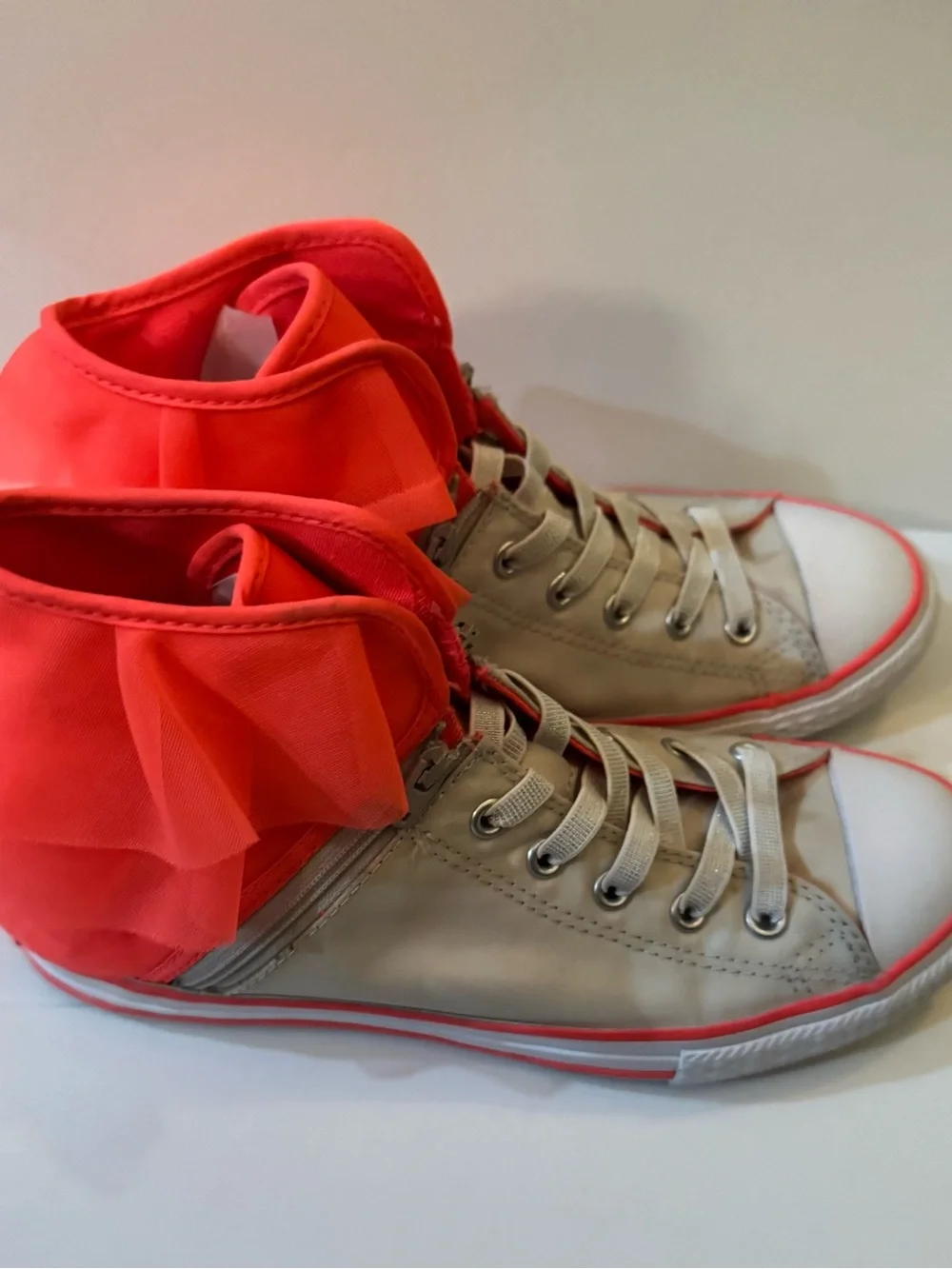 Converse CTAS Block Party High Top Ruffle Pink and White